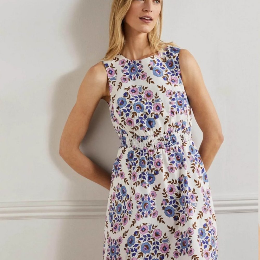 Boden Smocked Waist Mini Dress